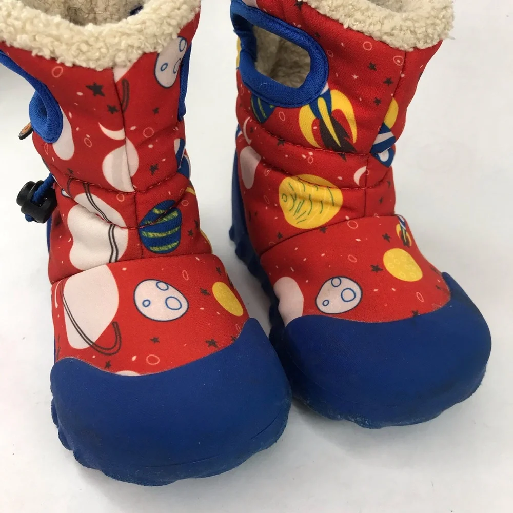 Bogs INFANTS Size 7 Blue Red B-Moc Space Insulated Waterproof Boots Winter Cold